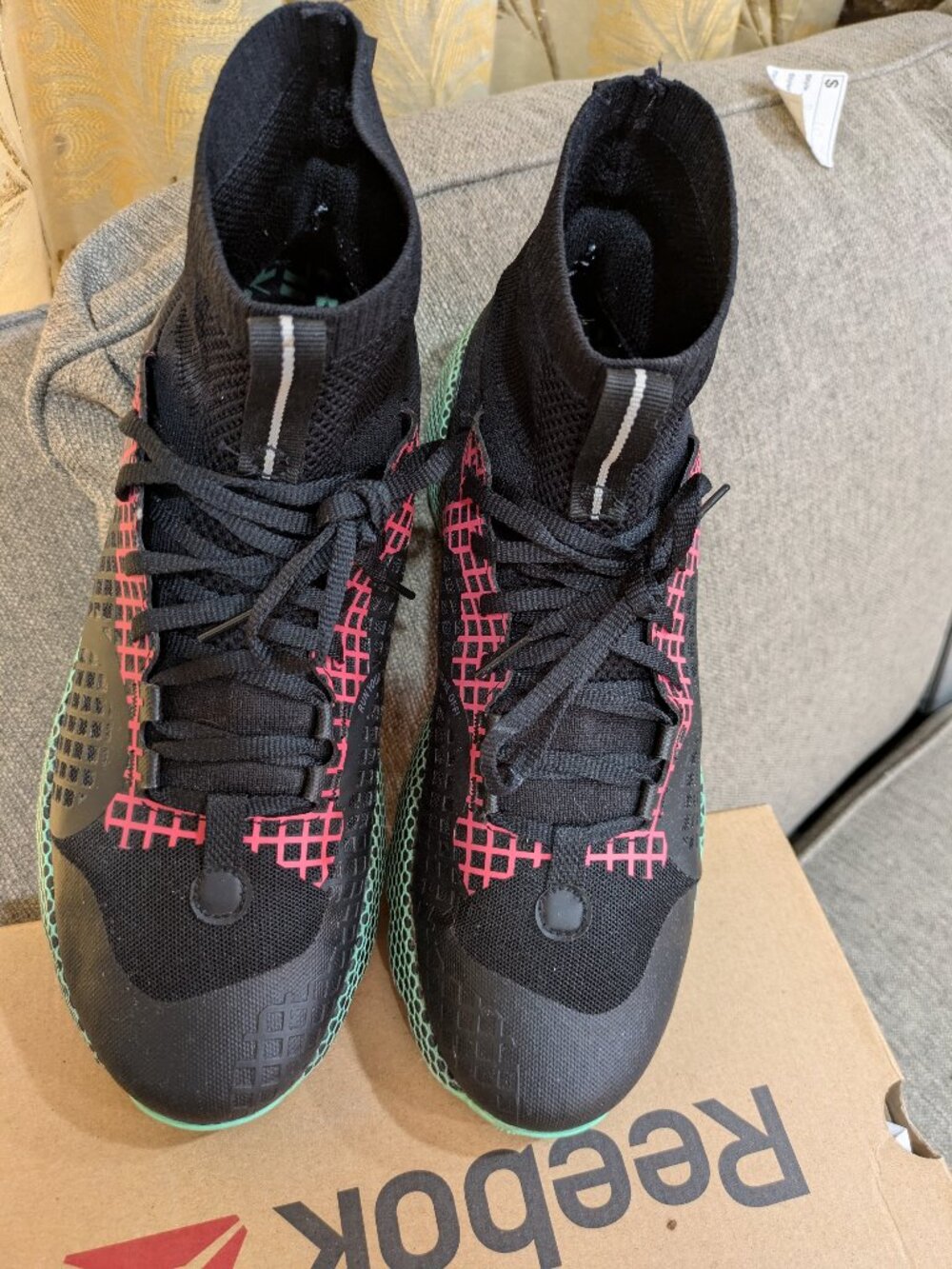 Size 9.5 - Men’s Under Armour HOVR Ridge Trek Black Chestnut Pink Green